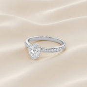 4 Prong Pear Cut Solitaire Engagement Lab Grown Diamond Ring