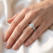 4 Prong Pear Cut Solitaire Engagement Lab Grown Diamond Ring