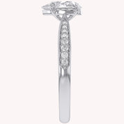 4 Prong Pear Cut Solitaire Engagement Lab Grown Diamond Ring