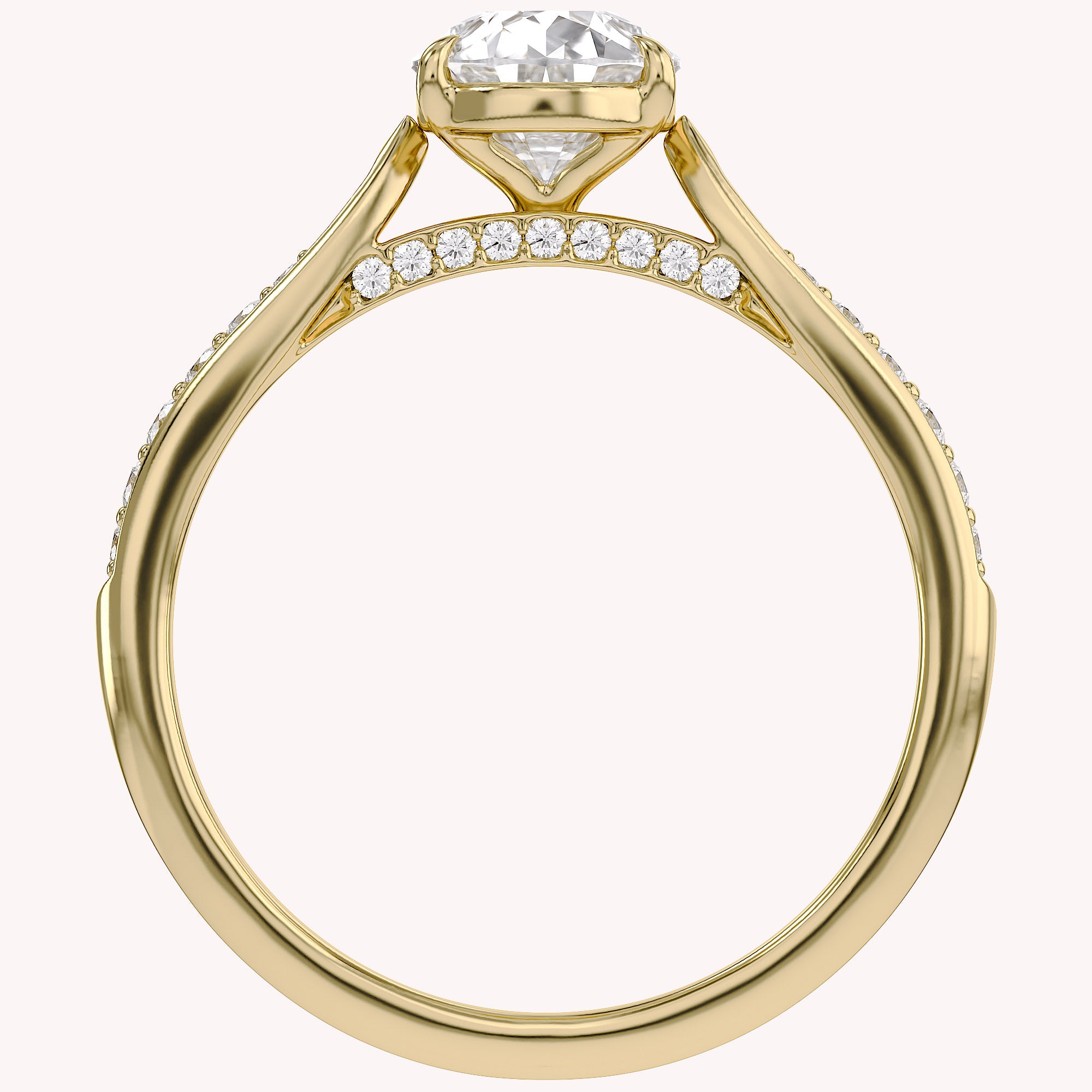 4 Prong Pear Cut Solitaire Engagement Lab Grown Diamond Ring