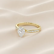4 Prong Pear Cut Solitaire Engagement Lab Grown Diamond Ring
