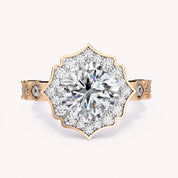 Piper Floral Halo Lab Grown Diamond Engagement Ring