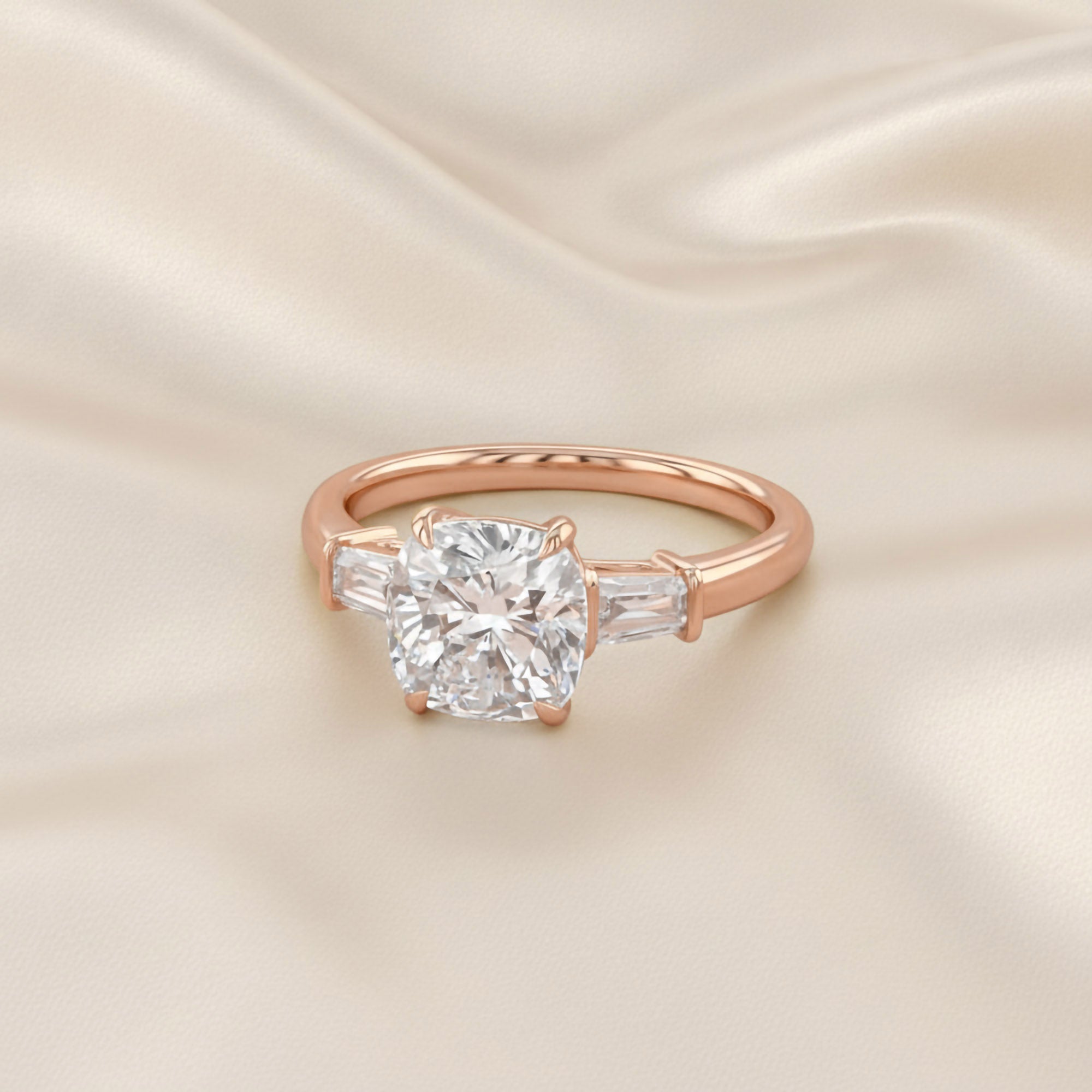 Lab Grown Diamond Three Stone Engagement Ring