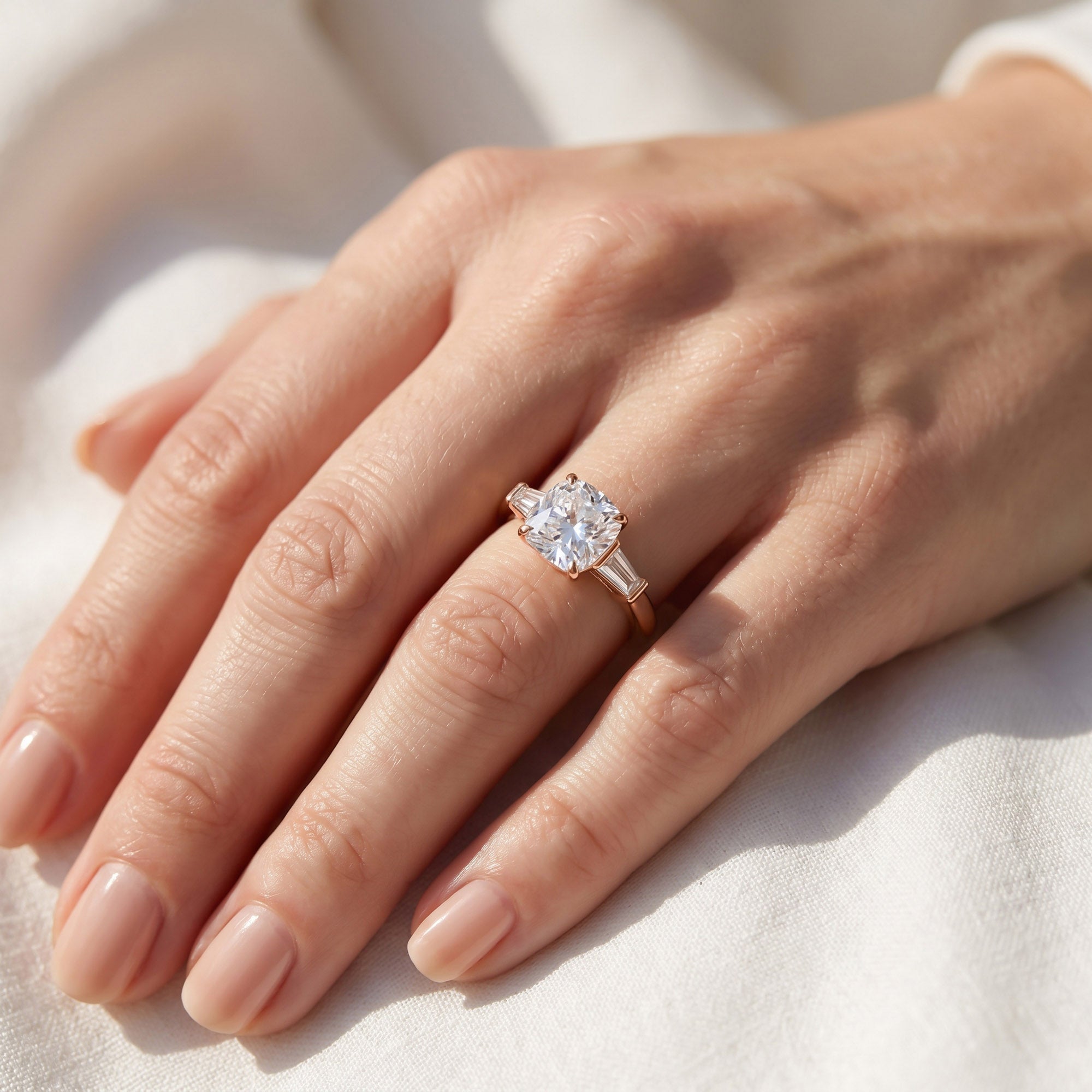 Lab Grown Diamond Three Stone Engagement Ring
