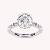 Buttercup Studded Hidden Halo Lab Grown Diamond Engagement Ring