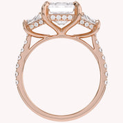 3 Stone Hidden Halo Lab Grown Diamond Engagement Ring