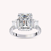 Leda 3 Stone Hidden Halo Lab Grown Diamond Engagement Ring