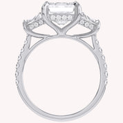 3 Stone Hidden Halo Lab Grown Diamond Engagement Ring