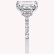 3 Stone Hidden Halo Lab Grown Diamond Engagement Ring