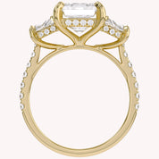 3 Stone Hidden Halo Lab Grown Diamond Engagement Ring