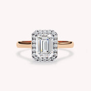 Eunice Radiant Cut Floral Halo Lab Grown Diamond Engagement Ring