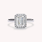 Eunice Radiant Cut Floral Halo Lab Grown Diamond Engagement Ring