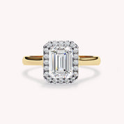 Eunice Radiant Cut Floral Halo Lab Grown Diamond Engagement Ring