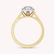 Eunice Radiant Cut Floral Halo Lab Grown Diamond Engagement Ring
