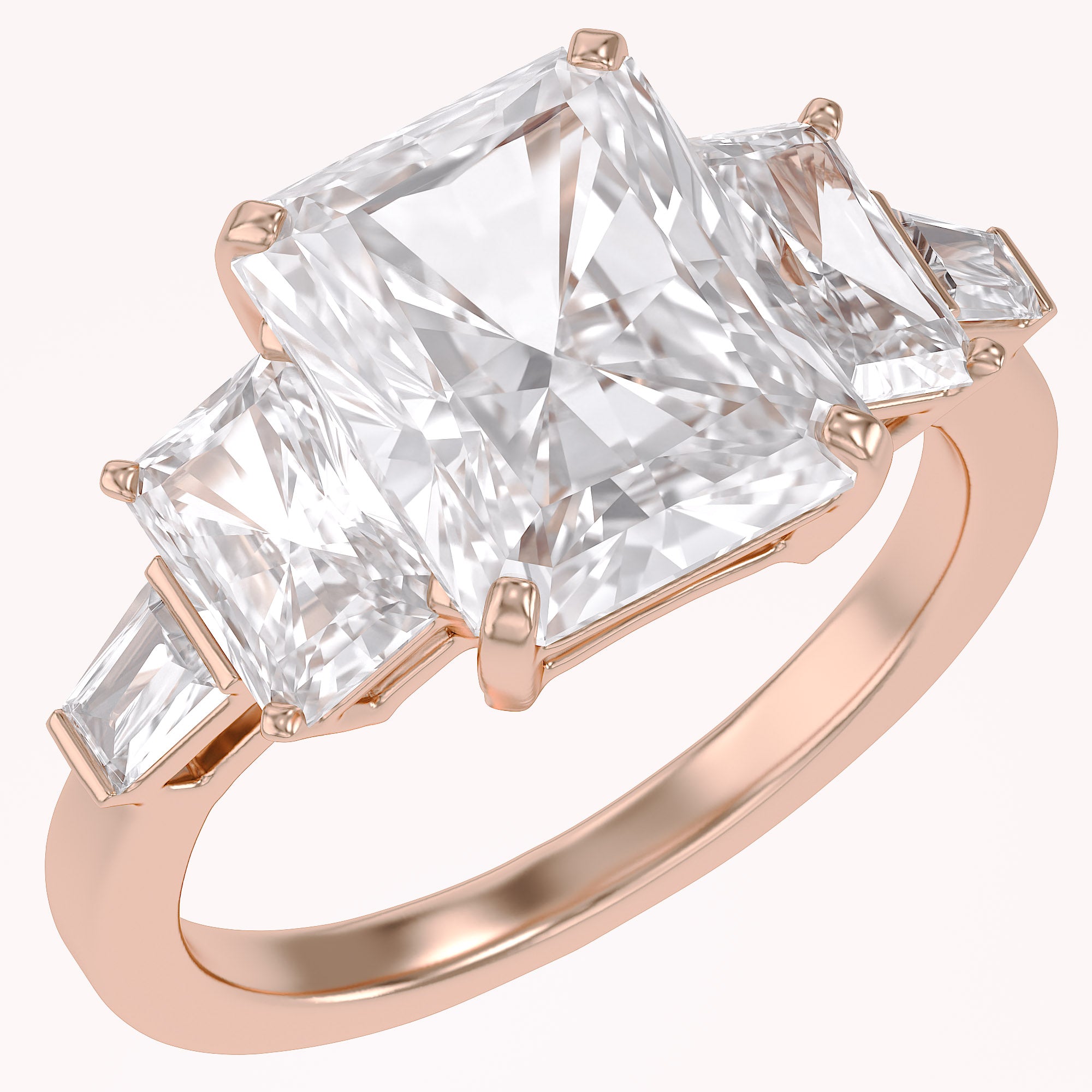 Esmarie Five Stone Radiant Cut Lab Grown Diamond Engagement Ring