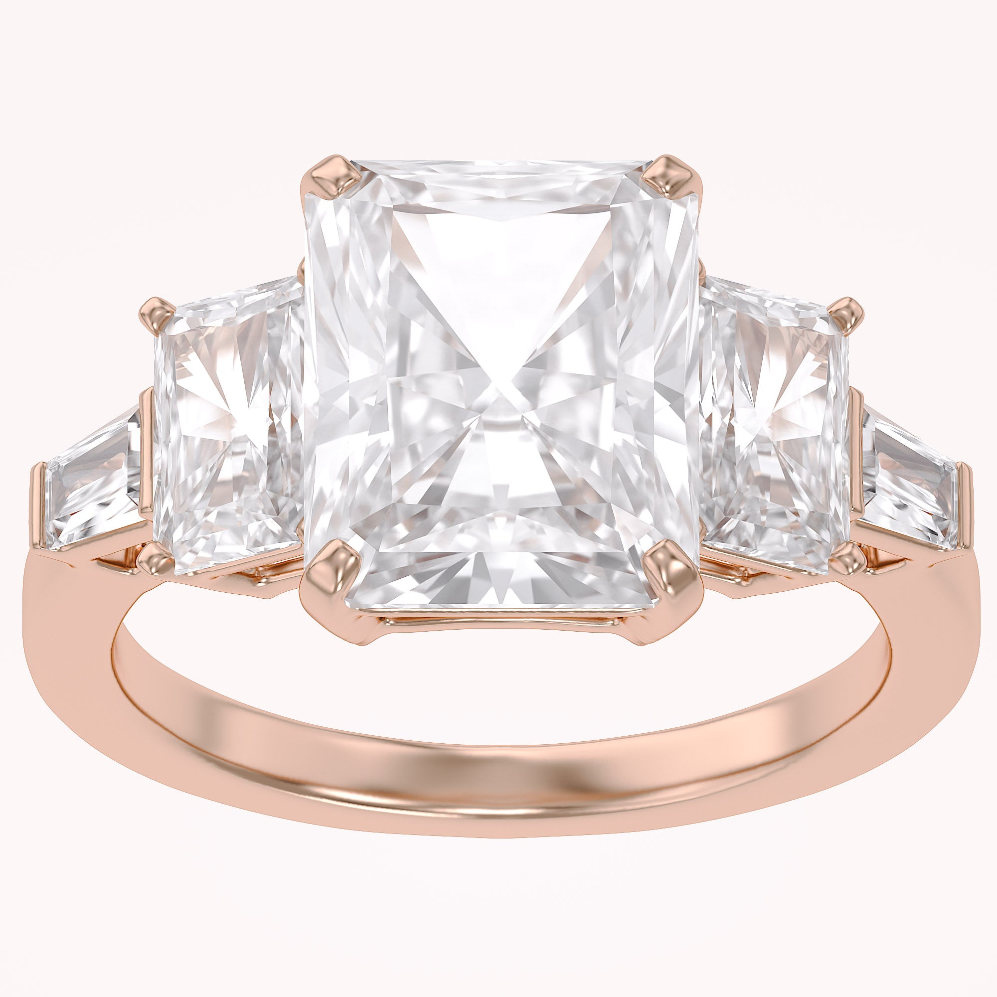 Esmarie Five Stone Radiant Cut Lab Grown Diamond Engagement Ring