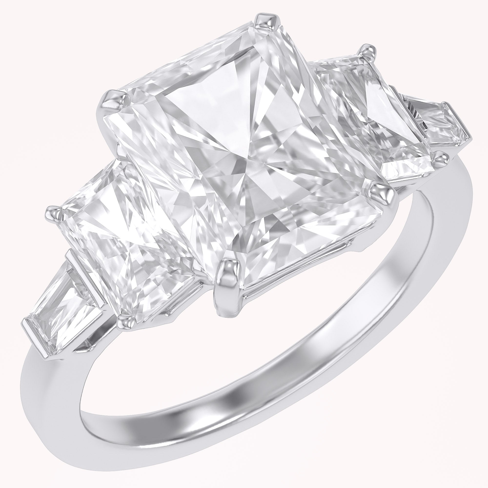 Esmarie Five Stone Radiant Cut Lab Grown Diamond Engagement Ring