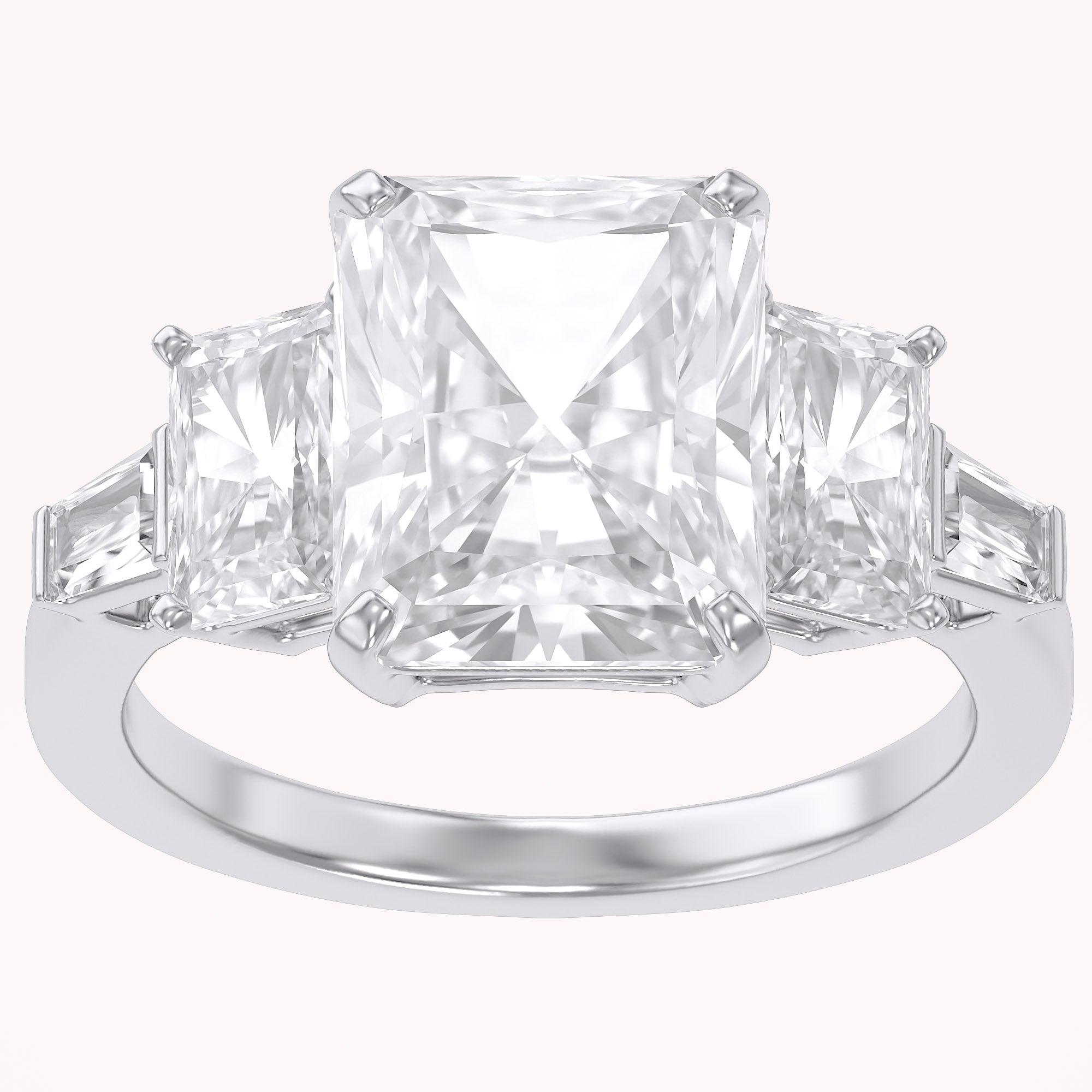 Esmarie Five Stone Radiant Cut Lab Grown Diamond Engagement Ring
