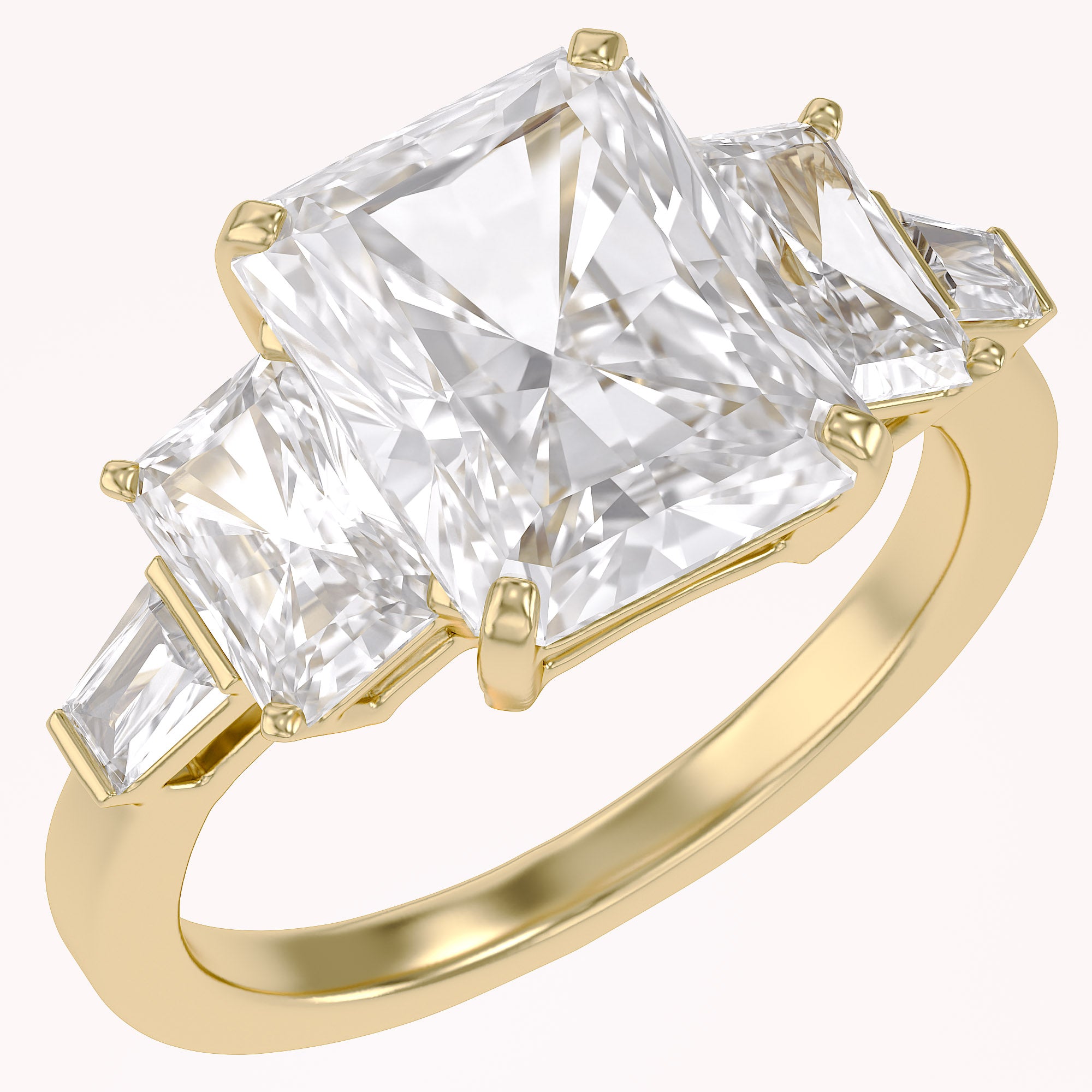 Esmarie Five Stone Radiant Cut Lab Grown Diamond Engagement Ring