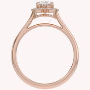 Leya Vantage Halo Oval Cut Lab Grown Diamond Engagement Ring