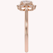 Leya Vantage Halo Oval Cut Lab Grown Diamond Engagement Ring