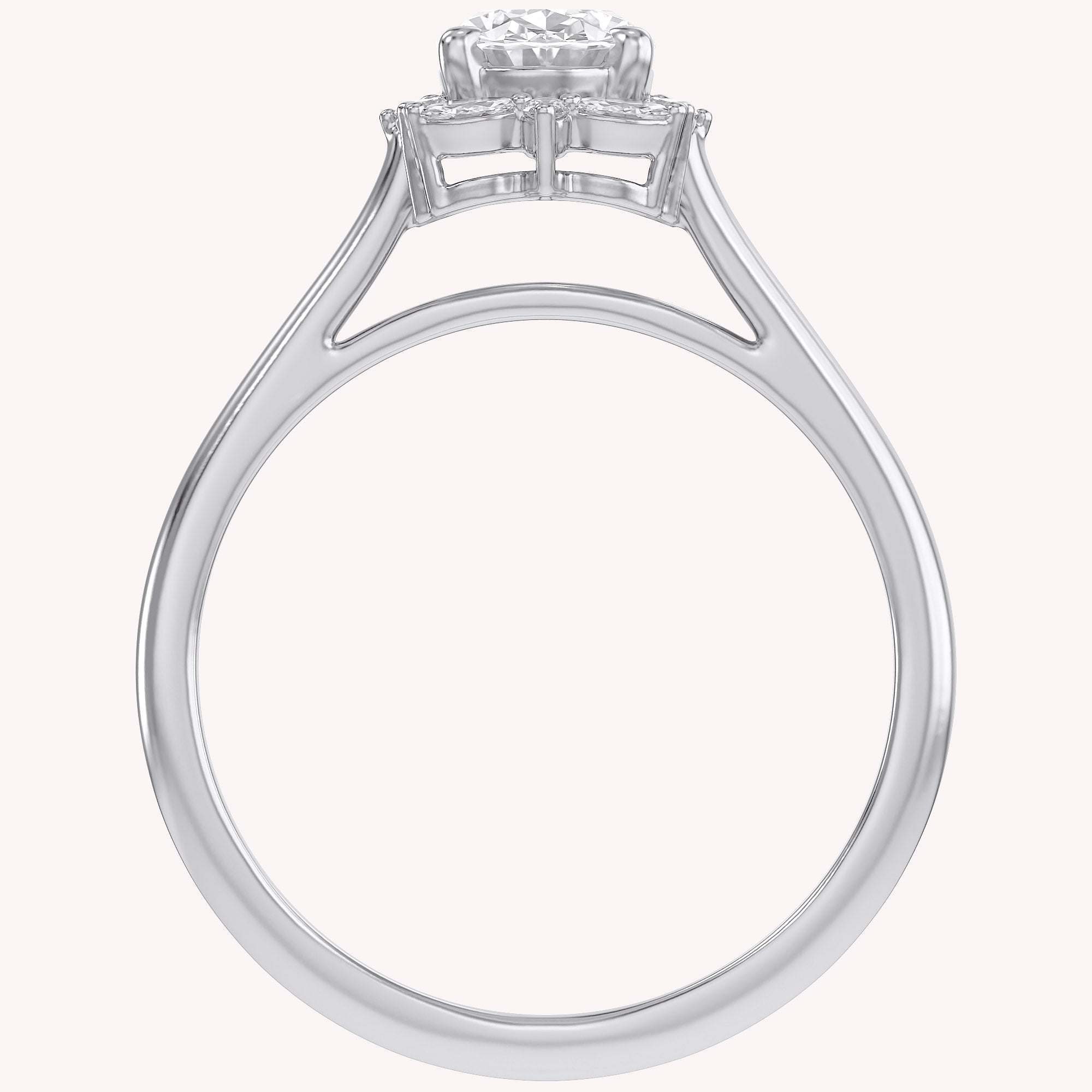 Leya Vantage Halo Oval Cut Lab Grown Diamond Engagement Ring