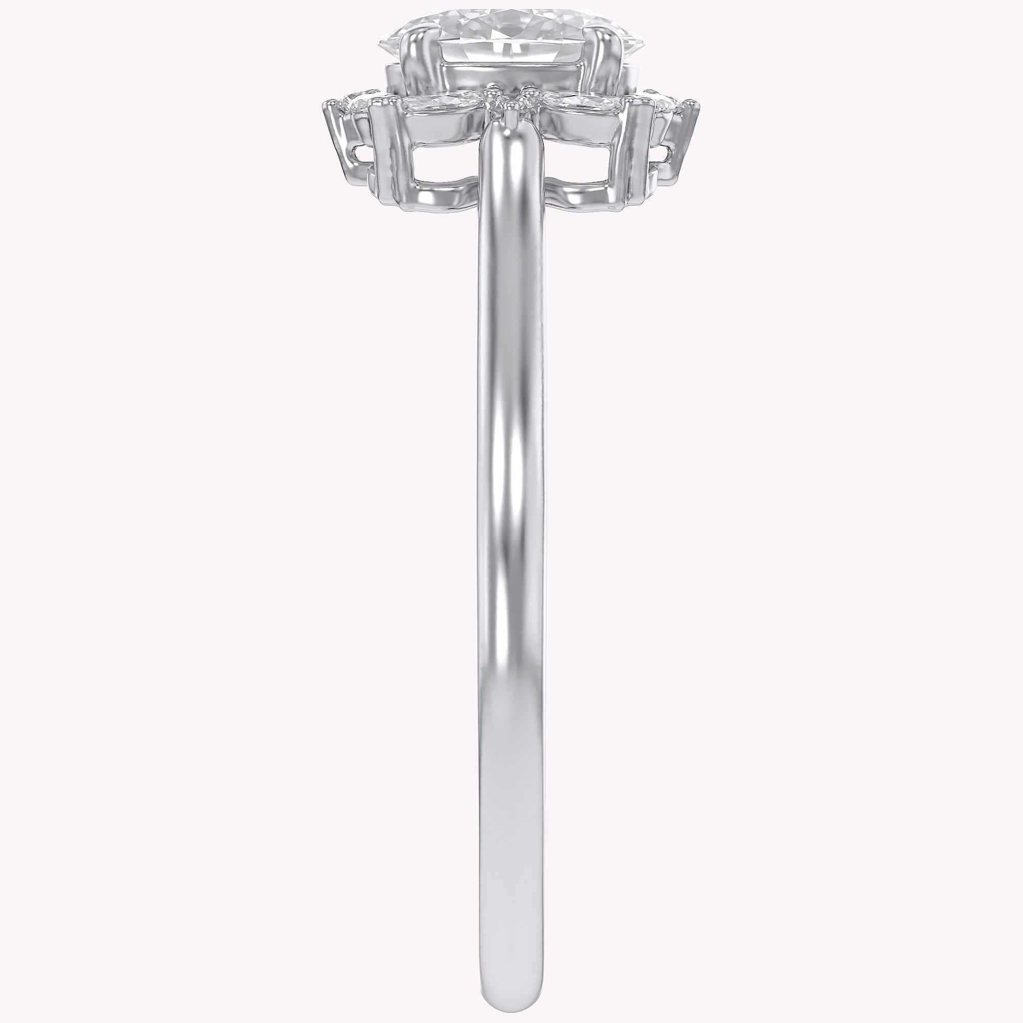 Leya Vantage Halo Oval Cut Lab Grown Diamond Engagement Ring