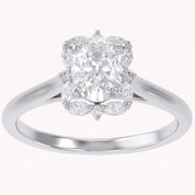 Leya Vantage Halo Oval Cut Lab Grown Diamond Engagement Ring