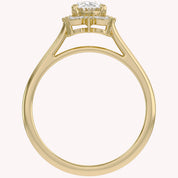 Leya Vantage Halo Oval Cut Lab Grown Diamond Engagement Ring