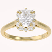 Leya Vantage Halo Oval Cut Lab Grown Diamond Engagement Ring