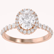 Eris Half Eternity Oval Cut Lab Grown Diamond Engagement Ring