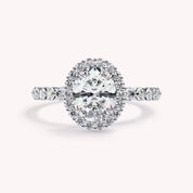 Eris Half Eternity Oval Cut Lab Grown Diamond Engagement Ring