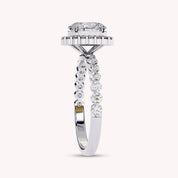 Eris Half Eternity Oval Cut Lab Grown Diamond Engagement Ring
