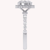 Eris Half Eternity Oval Cut Lab Grown Diamond Engagement Ring