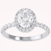 Eris Half Eternity Oval Cut Lab Grown Diamond Engagement Ring
