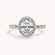 Eris Half Eternity Oval Cut Lab Grown Diamond Engagement Ring