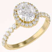 Eris Half Eternity Oval Cut Lab Grown Diamond Engagement Ring