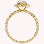 Eris Half Eternity Oval Cut Lab Grown Diamond Engagement Ring