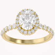 Eris Half Eternity Oval Cut Lab Grown Diamond Engagement Ring