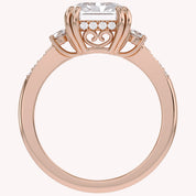 Elisabeth 3 Stone Hidden Halo Lab Grown Diamond Engagement Ring