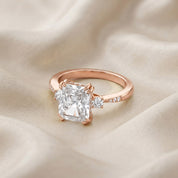 Elisabeth 3 Stone Hidden Halo Lab Grown Diamond Engagement Ring