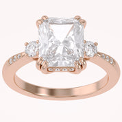 Elisabeth 3 Stone Hidden Halo Lab Grown Diamond Engagement Ring