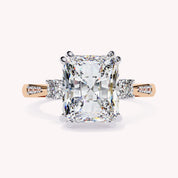 Elisabeth 3 Stone Hidden Halo Lab Grown Diamond Engagement Ring