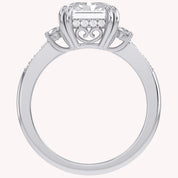 Elisabeth 3 Stone Hidden Halo Lab Grown Diamond Engagement Ring