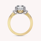 Elisabeth 3 Stone Hidden Halo Lab Grown Diamond Engagement Ring