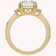 Elisabeth 3 Stone Hidden Halo Lab Grown Diamond Engagement Ring