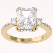 Elisabeth 3 Stone Hidden Halo Lab Grown Diamond Engagement Ring