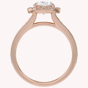 Premium Oval Diamond Engagement Ring with Prong Set Round Diamonds