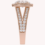 Premium Oval Diamond Engagement Ring with Prong Set Round Diamonds
