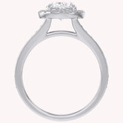 Premium Oval Diamond Engagement Ring with Prong Set Round Diamonds